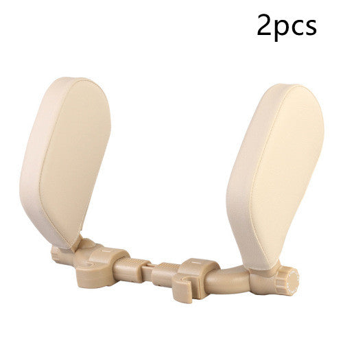 Adjustable Car Headrest Pillow with Side Support – Ergonomic Leather Memory Foam Neck Cushion for Travel & Sleeping Comfort