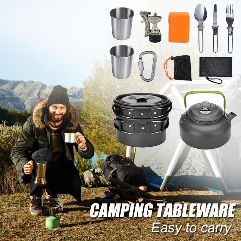 Camping Cookware Kit – Anodized Aluminum Outdoor Cooking Set
