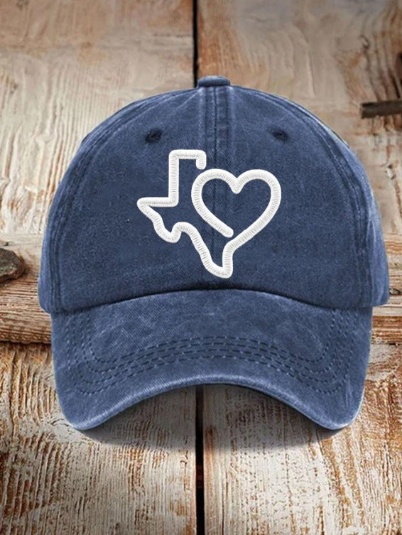 Printed Heart Texas Cap – Unisex Cotton Casual Hat
