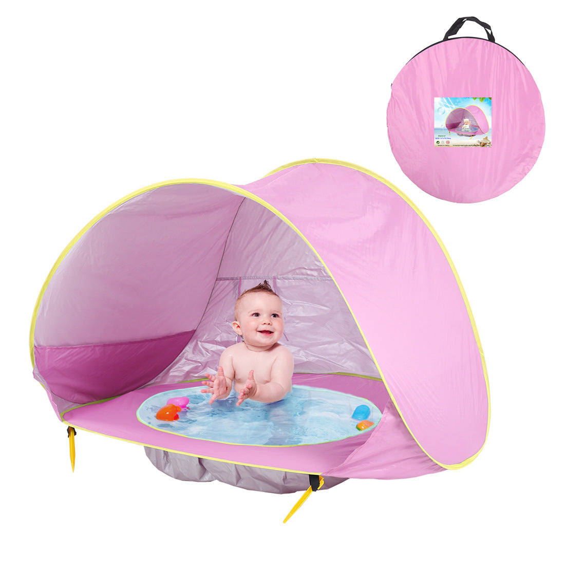 Portable Baby Beach Tent with UV Protection & Mini Splash Pool for Toddlers