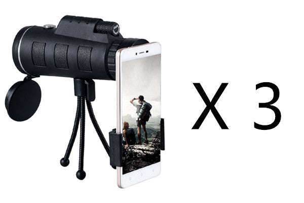 HD Monocular Telescope with Phone Clip & Tripod – High Power Zoom Scope for Smartphone Photography, Camping & Wildlife Viewing