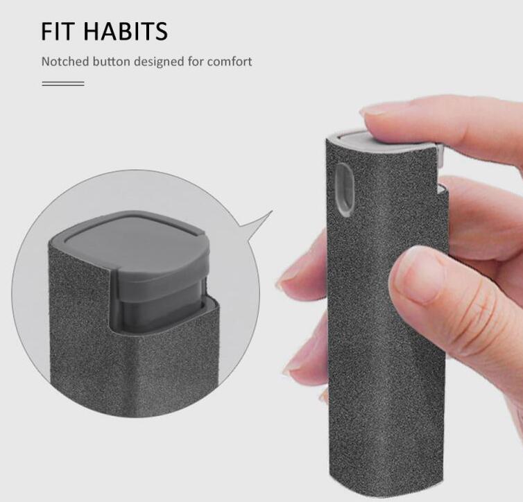 2-in-1 Portable Screen Cleaner Spray with Microfiber Cloth for Phone, Laptop & Tablet – Pocket Size Anti-Fingerprint Cleaning Kit