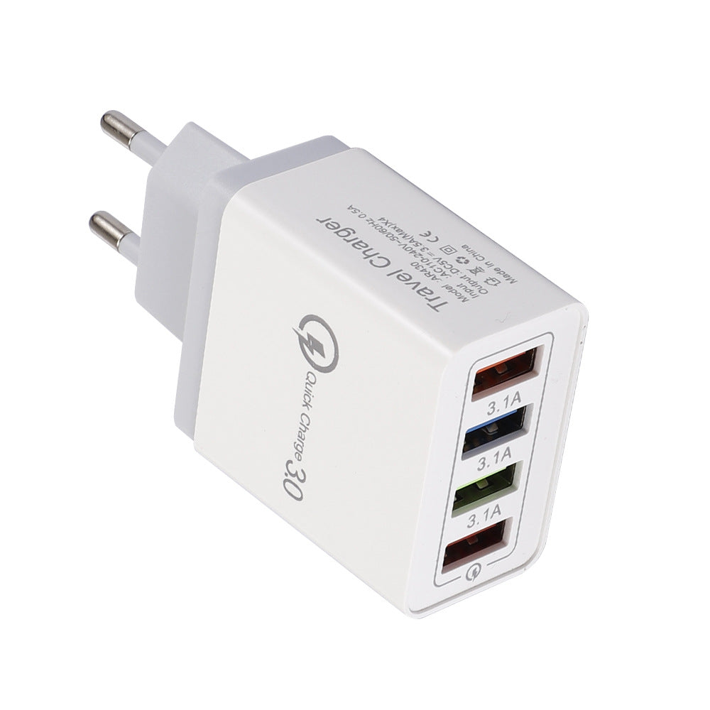 4-Port USB Wall Charger Quick Charge 3.0 – Fast Charging Multi Device Power Adapter for Phone, Tablet & Travel Use
