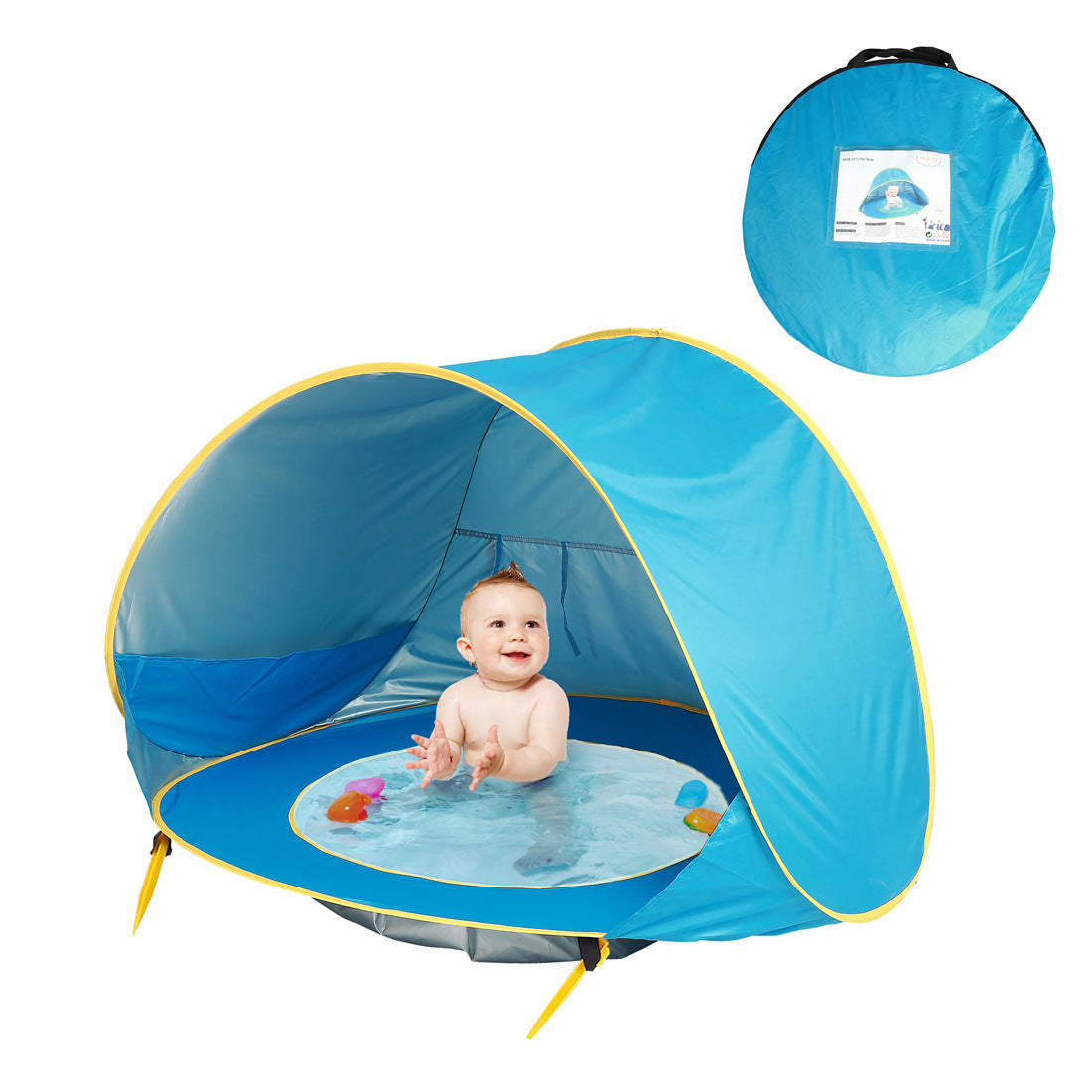 Portable Baby Beach Tent with UV Protection & Mini Splash Pool for Toddlers