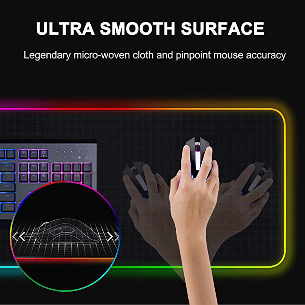 RGB LED Gaming Mouse Pad XXL – Extended Waterproof Desk Mat with 12 Lighting Modes