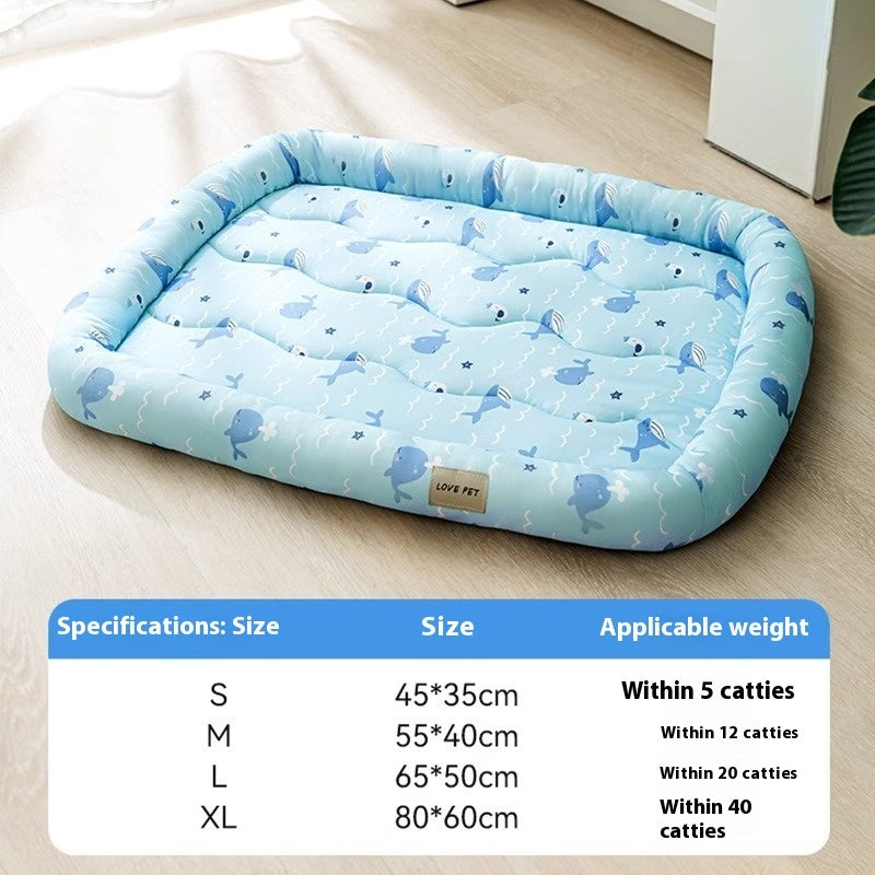 Cooling Dog Bed Breathable Pet Mat – Soft PP Cotton Washable Summer Cooling Bed for Dogs & Cats