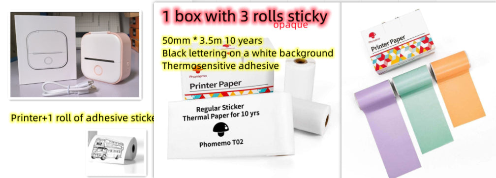Portable Mini Thermal Label Printer – Bluetooth-Compatible Home & Student Photo Printer for Price Tags & Labels