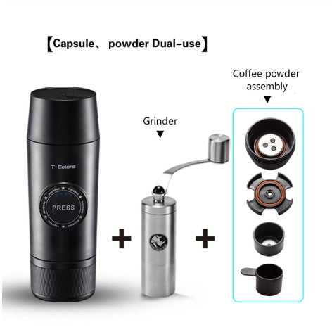Portable Rechargeable Mini Espresso Machine – Electric Travel Coffee Maker for Capsules & Ground Coffee with 18 Bar Pressure