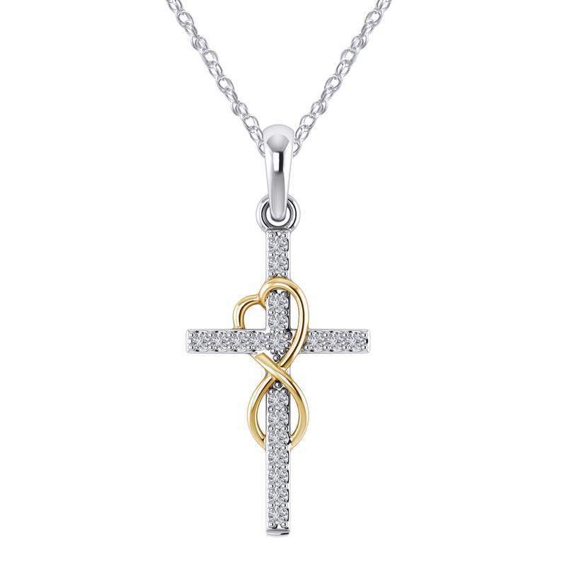 Alloy Cross Pendant Necklace – Electroplated Unisex Chain Accessory