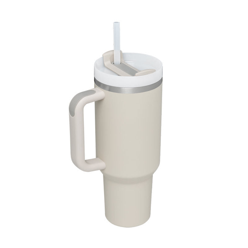40 oz Insulated Stainless Tumbler With Handle and Straw