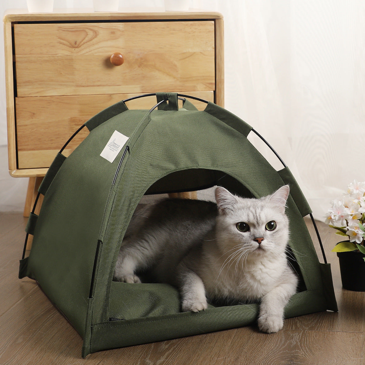 Pet Tent & Cushion Bed – Indoor Cat House & Cozy Small Dog Nest