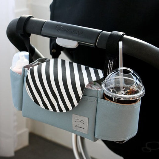 Multifunction Baby Stroller Organizer Bag with Cup Holder – Waterproof Diaper Storage & Travel Hanging Caddy