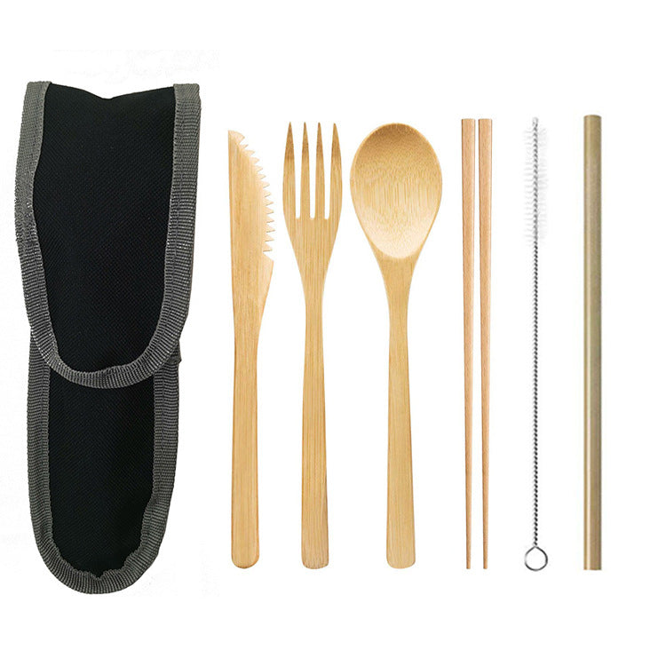 Eco-Friendly Reusable Bamboo Travel Cutlery Set