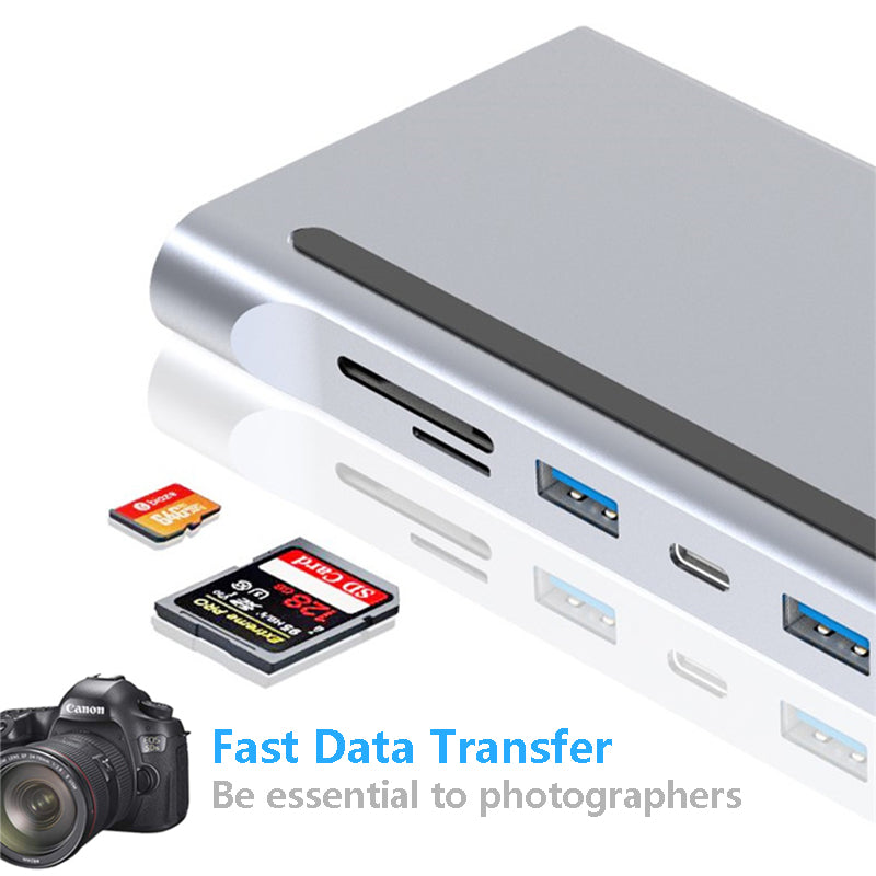 11-in-1 Laptop Hub Expansion Dock with USB 3.0, HDMI & SD Card Reader