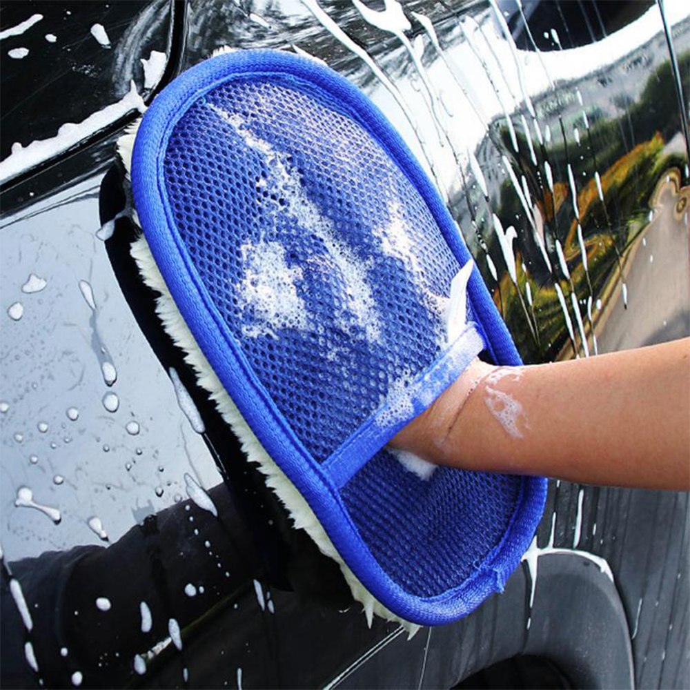 Premium Soft Wool Car Wash Mitt Glove – Scratch-Free Microfiber Cleaning Tool for Cars, Motorcycles & Auto Detailing