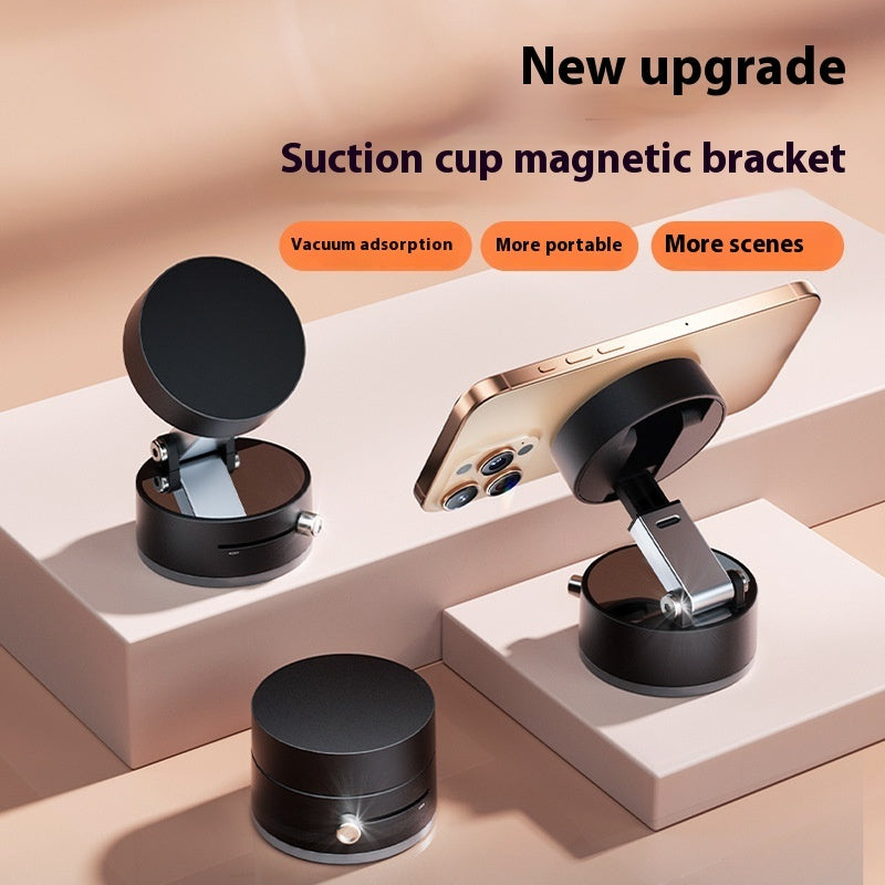Foldable Magnetic Vacuum Car Phone Holder – 360° Rotating Suction Cup Mount for Hands-Free Navigation & Dashboard Use