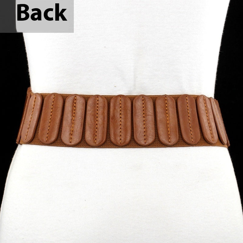 Women’s Wide Elastic Belt – Stretch Fabric Waist Accessory