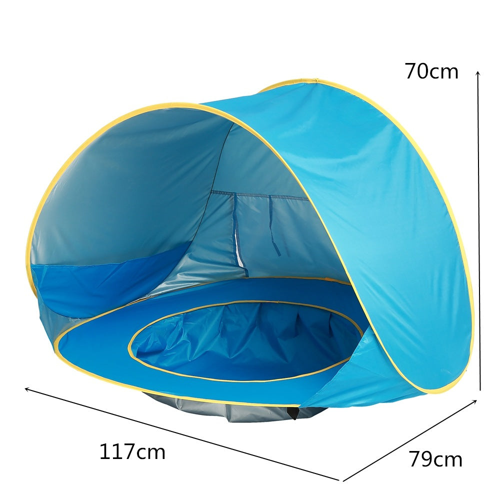 Portable Baby Beach Tent with UV Protection & Mini Splash Pool for Toddlers