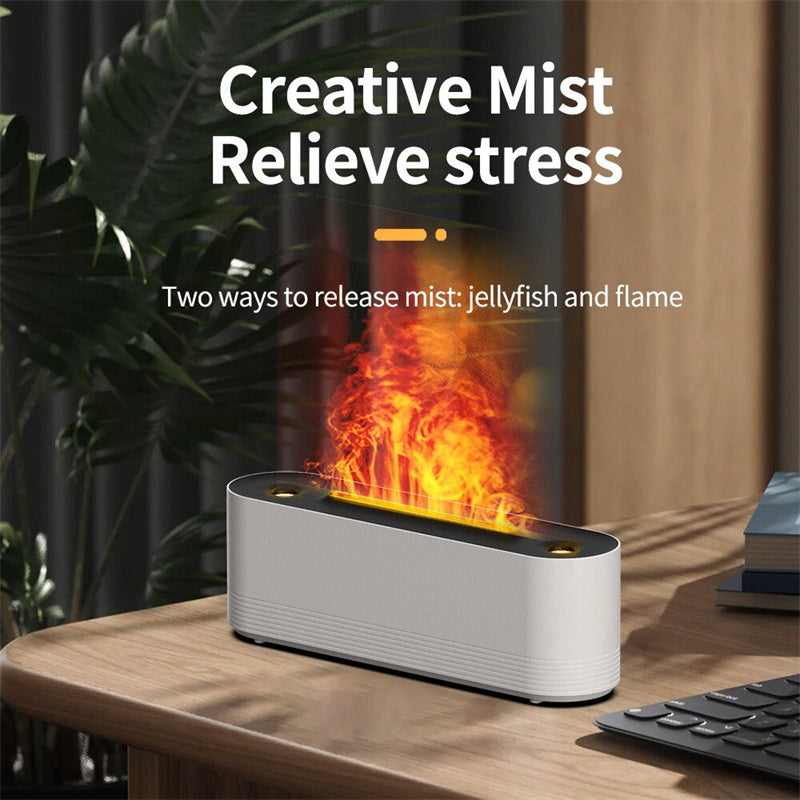 Flame Air Humidifier and LED Aroma Diffuser for Home Decor
