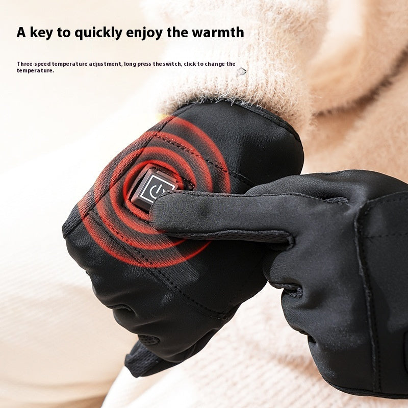 USB Heated Full Palm Gloves – Tech Cold-Proof Outdoor Gloves with USB Power Heating