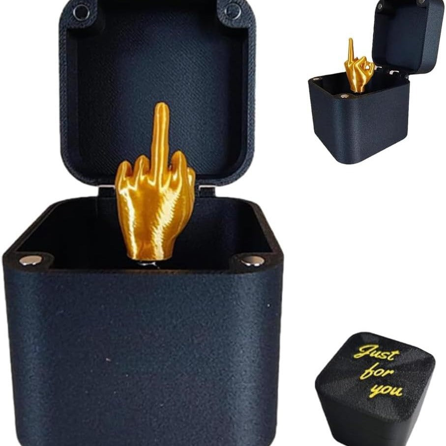 Funny Middle Finger Prank Gift Box – Novelty Desk Ornament & Gag Present