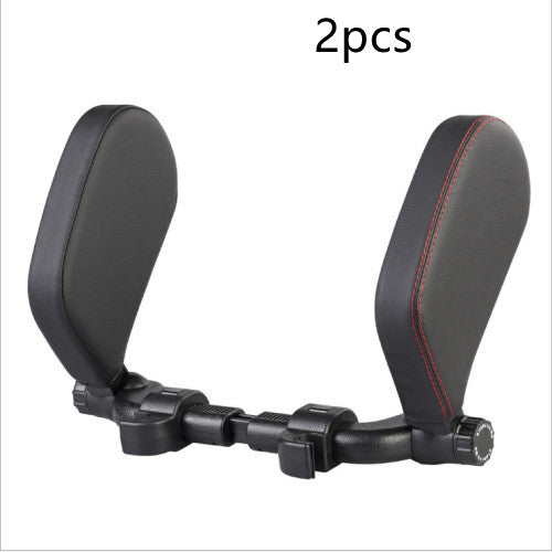 Adjustable Car Headrest Pillow with Side Support – Ergonomic Leather Memory Foam Neck Cushion for Travel & Sleeping Comfort