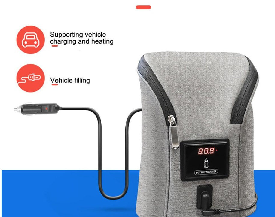 Portable USB Baby Bottle Warmer for Car & Travel Breast Milk Heating