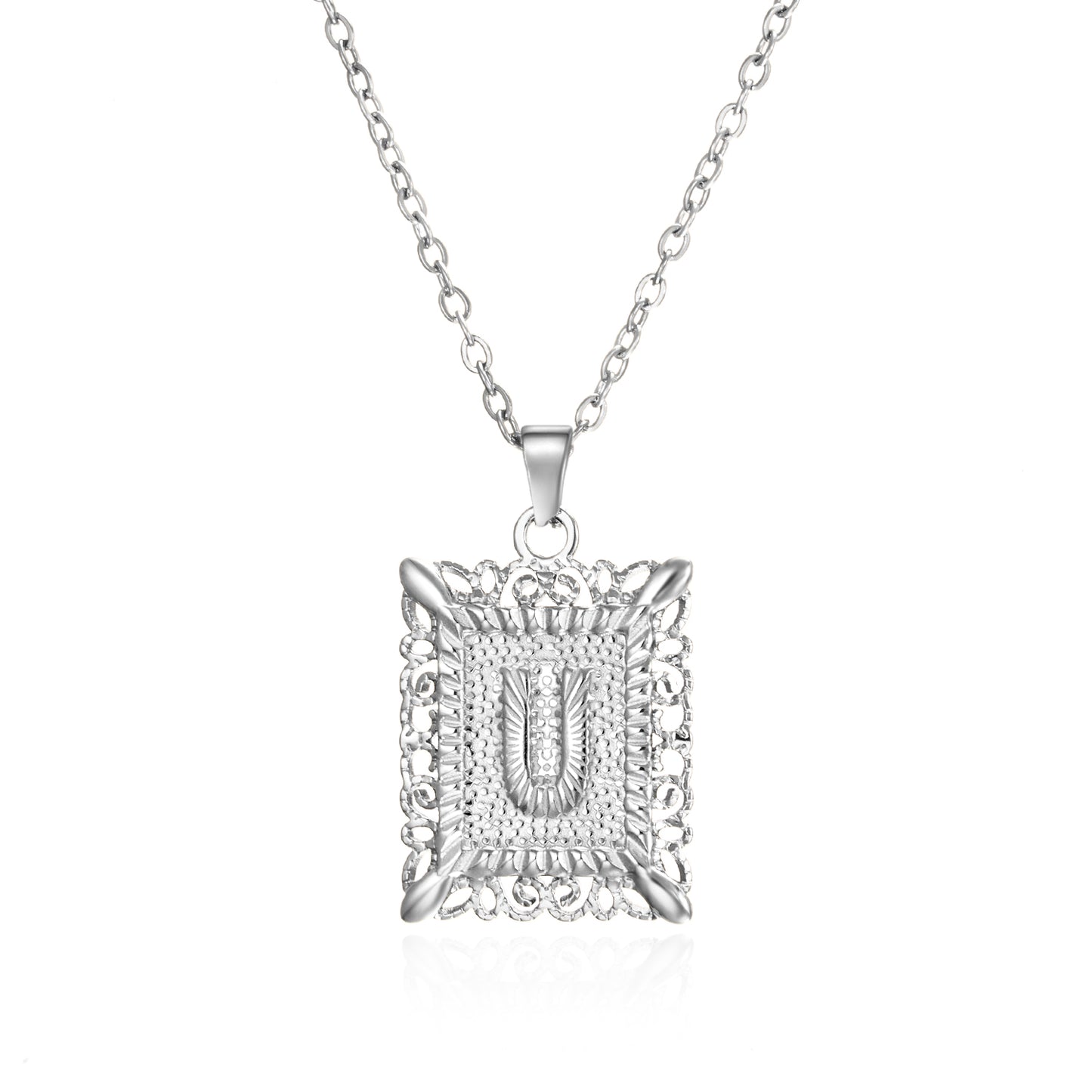 Stainless Steel Gold/Silver Personalized Initial Letter Alphabet Necklace