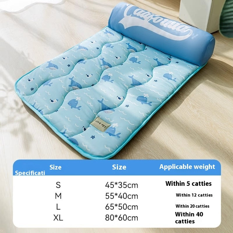 Cooling Dog Bed Breathable Pet Mat – Soft PP Cotton Washable Summer Cooling Bed for Dogs & Cats