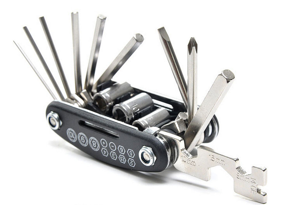 Compact Bicycle Repair Multi Tool Kit – Portable 16-in-1 Bike Maintenance Tool for Cycling, Road & Mountain Bikes