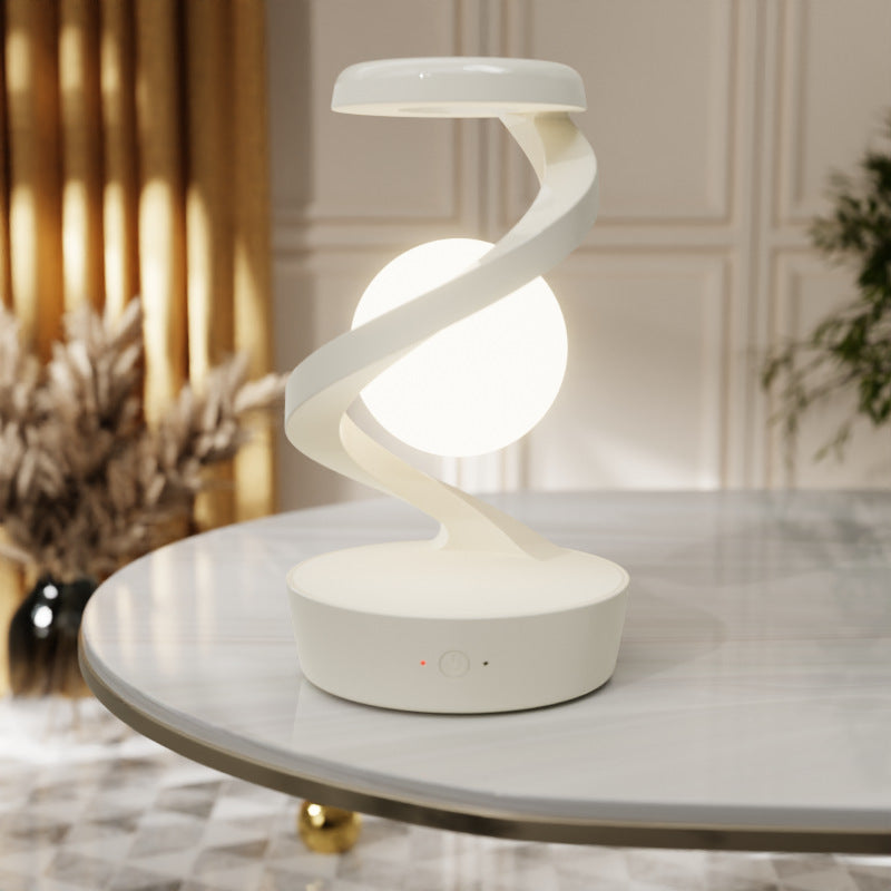 Rotating Moon Wireless Charging Desk Lamp – Sensor Control Night Light
