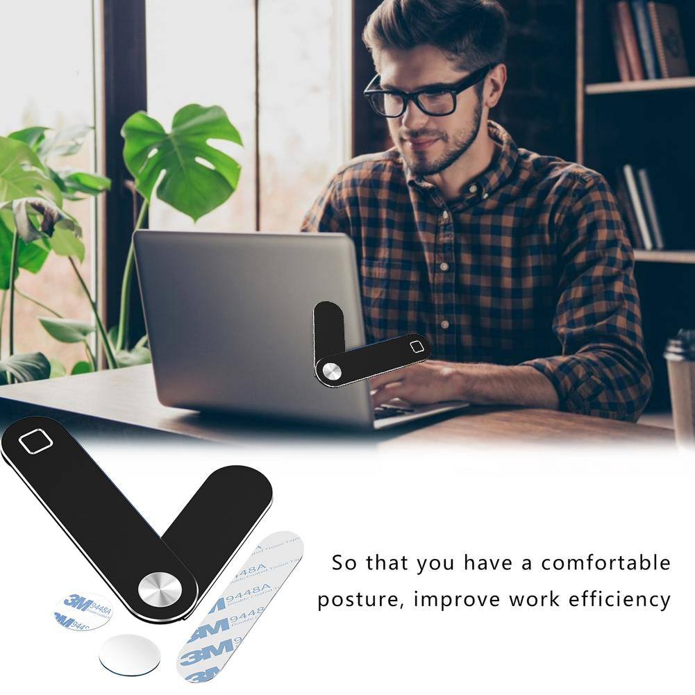 Magnetic Dual-Screen Laptop Phone Mount – Foldable Monitor Side Clip for Productivity & Desk Setup