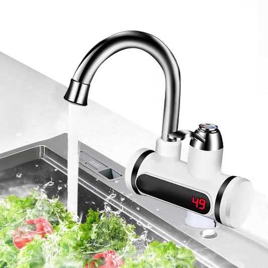 Instant Electric Hot Water Faucet with LED Temperature Display – Tankless Kitchen Tap Heater for Hot & Cold Water