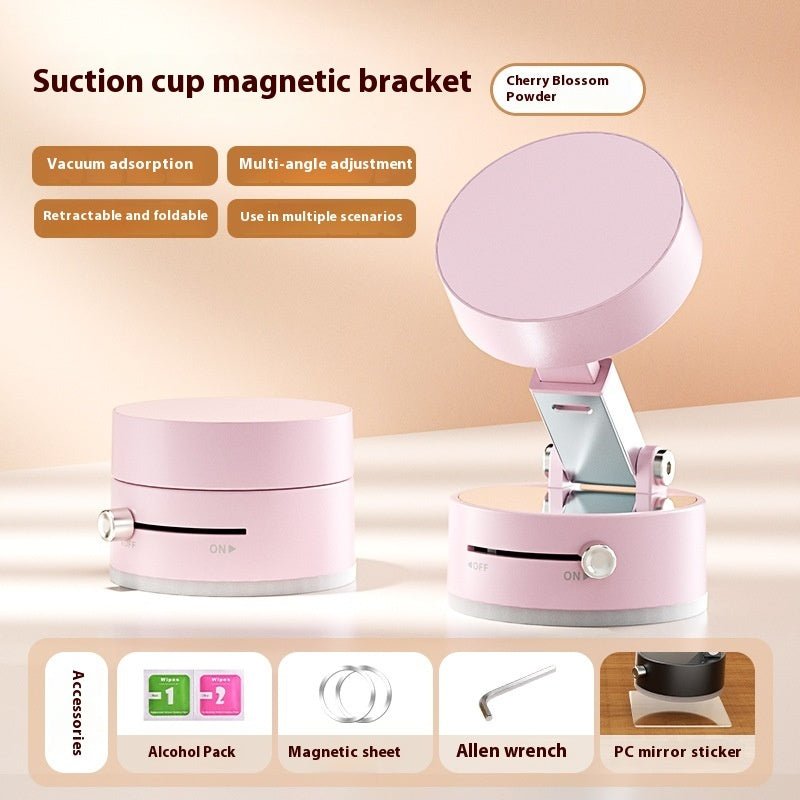 Foldable Magnetic Vacuum Car Phone Holder – 360° Rotating Suction Cup Mount for Hands-Free Navigation & Dashboard Use