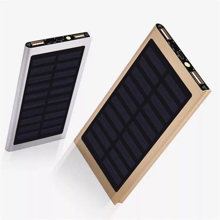 Solar Power Bank 20000mAh – Dual USB Portable Solar Charger with LED Light