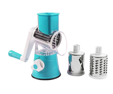 Hand Drum Rotary Grater – Manual Vegetable & Cheese Slicer with Safe Crank Design