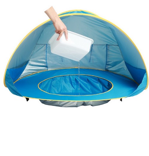 Portable Baby Beach Tent with UV Protection & Mini Splash Pool for Toddlers