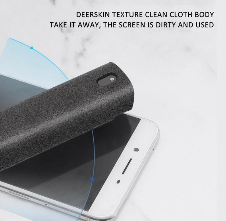 2-in-1 Portable Screen Cleaner Spray with Microfiber Cloth for Phone, Laptop & Tablet – Pocket Size Anti-Fingerprint Cleaning Kit