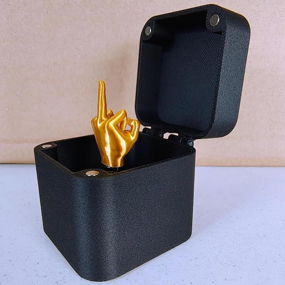 Funny Middle Finger Prank Gift Box – Novelty Desk Ornament & Gag Present