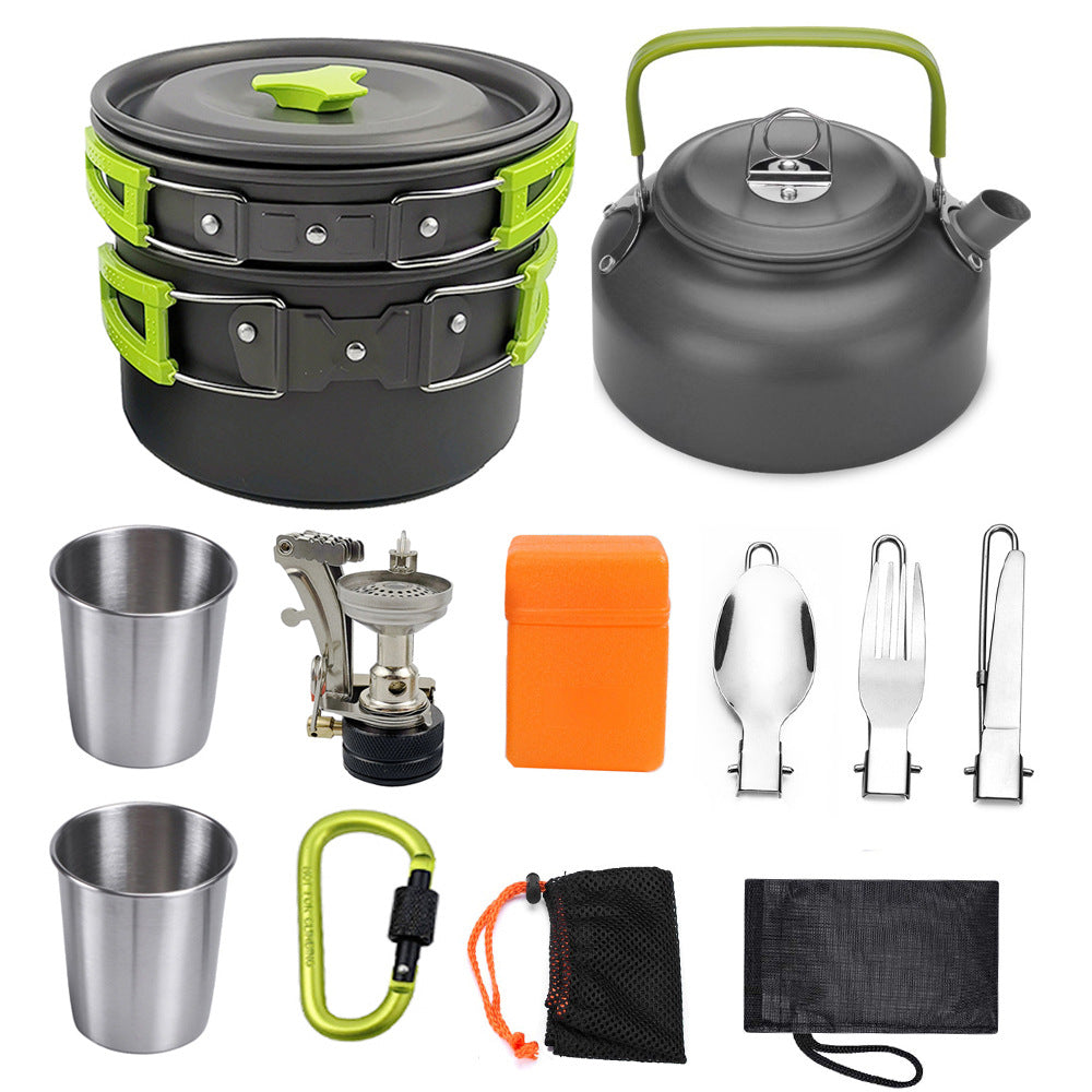 Camping Cookware Kit – Anodized Aluminum Outdoor Cooking Set