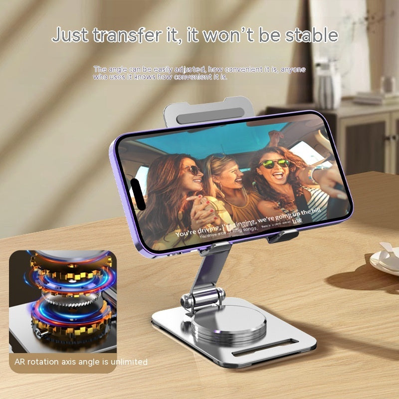 360° Rotating Metal Desk Phone Stand – Adjustable Smartphone & Tablet Holder for Office Setup