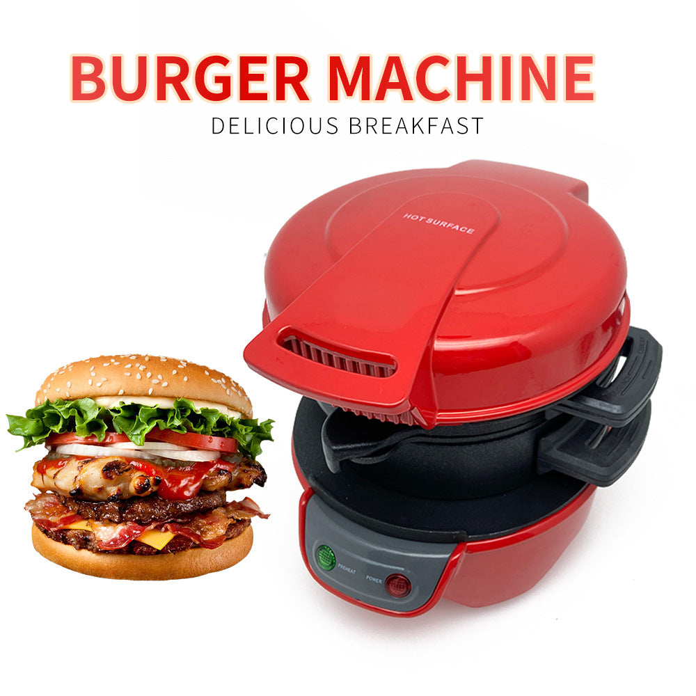 3-in-1 Breakfast Sandwich Maker & Waffle Iron with Egg Cooker Ring – Multifunction Electric Breakfast Machine for Quick Meals
