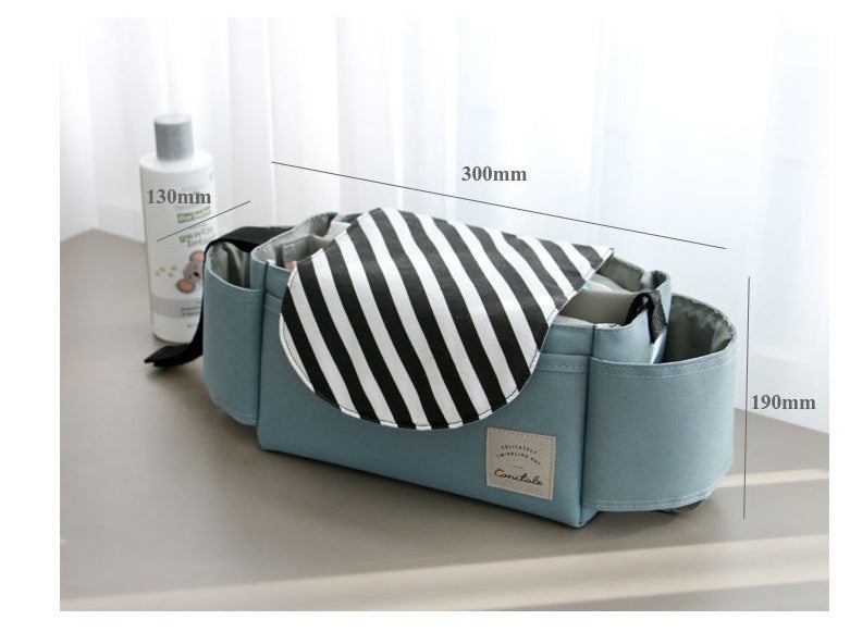 Multifunction Baby Stroller Organizer Bag with Cup Holder – Waterproof Diaper Storage & Travel Hanging Caddy