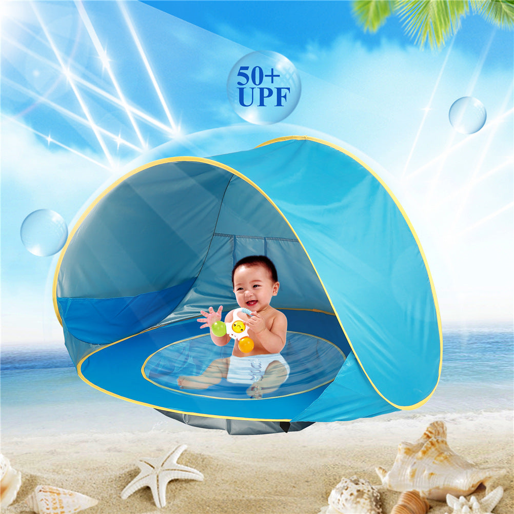 Portable Baby Beach Tent with UV Protection & Mini Splash Pool for Toddlers