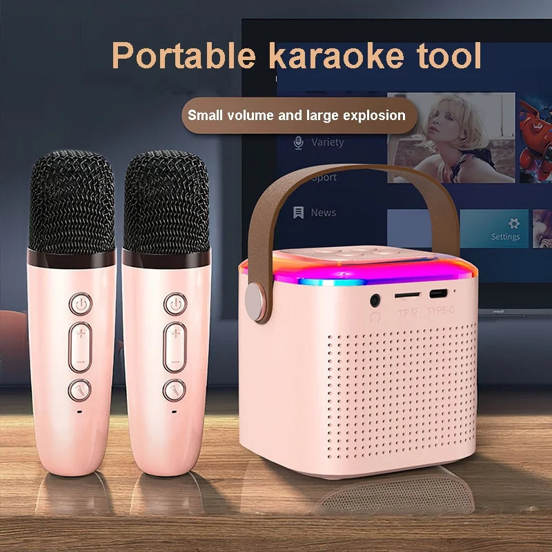 2-Mic Bluetooth Karaoke Speaker with Light Show