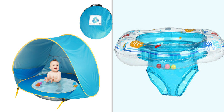 Portable Baby Beach Tent with UV Protection & Mini Splash Pool for Toddlers