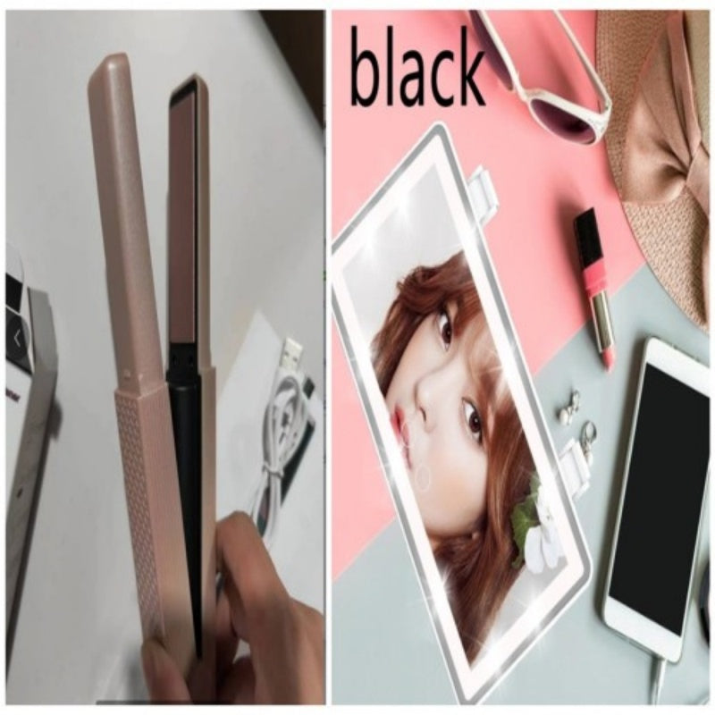 Cordless USB Hair Straightener & Curler – Portable Styling Tool