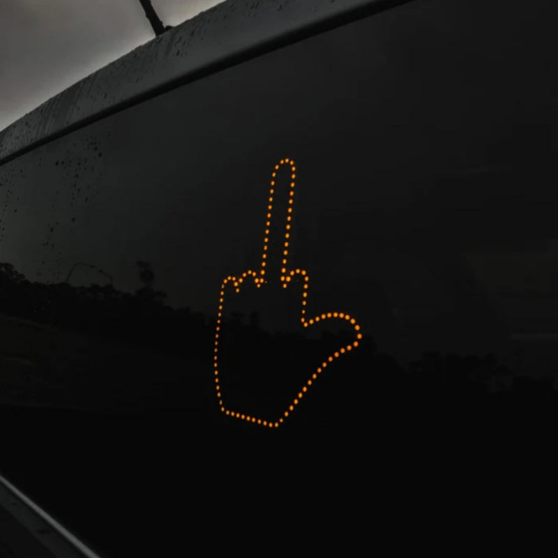 LED Middle Finger Car Gesture Light with Remote – Funny Illuminated Hand Signal for Rear Window & Car Decor