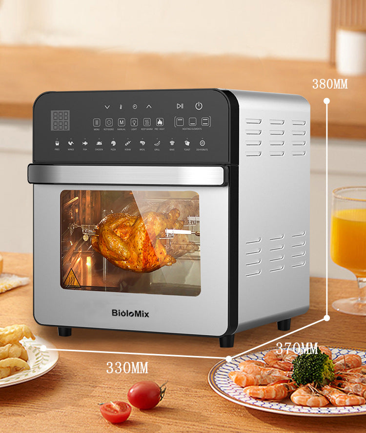Stainless Steel Double Heating Air Fryer Oven – Multifunction Electric Countertop Oven with Dual Heating Elements & Oil-Free Cooking