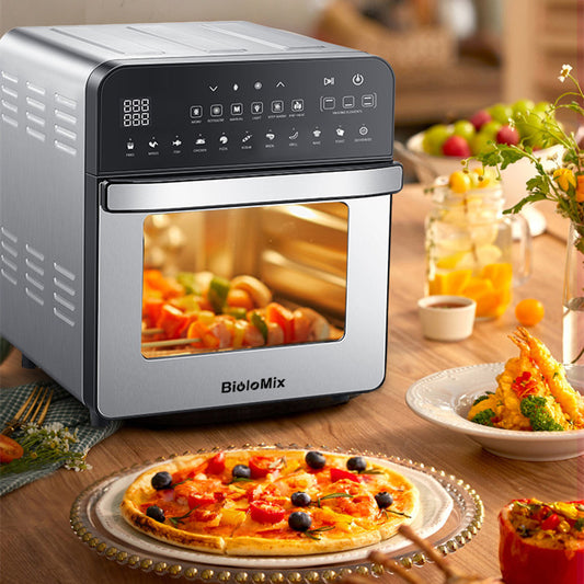 Stainless Steel Double Heating Air Fryer Oven – Multifunction Electric Countertop Oven with Dual Heating Elements & Oil-Free Cooking